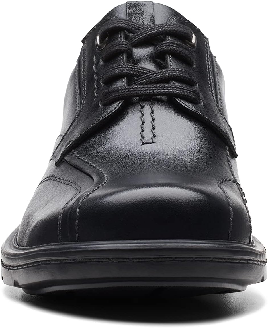 Clarks Herren Gessler Lace Oxford 43 EU Black Leather, 43 EU Black Leather