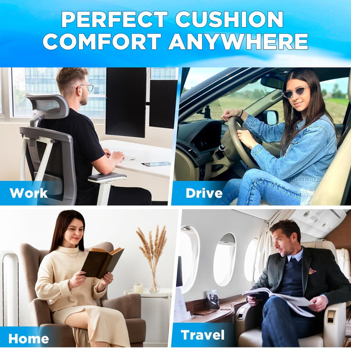 Qutool Keilkissen Auto Memory Foam Autositzkissen Fahrersitz Stuhlsitzkissen Keilkissen Stuhl Sitzki