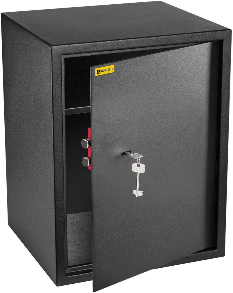 Homesafe HV50K Tresor Safe mit Schlüssel-Schloss, 50x35x35cm (HxWxD), Carbon Satin Schwarz, 50x35x35
