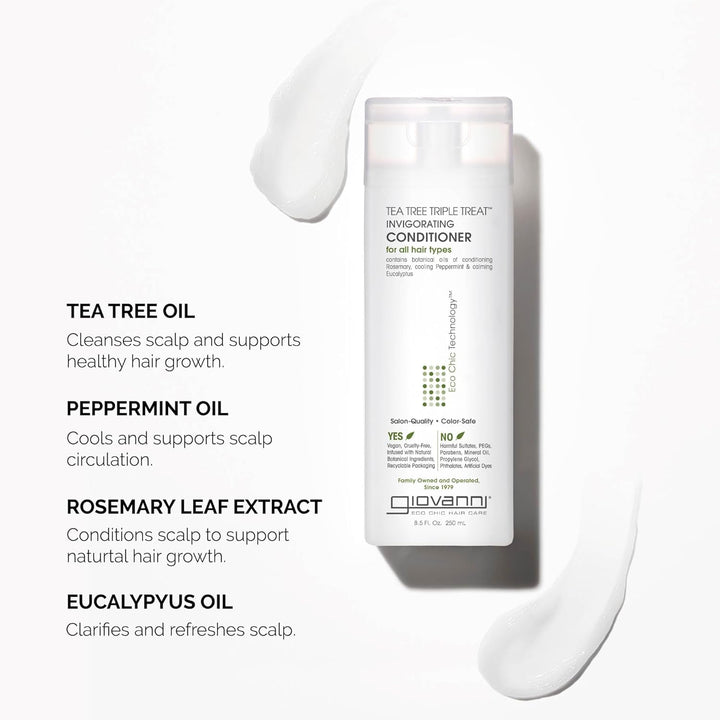 Giovanni Cosmetics Tea Tree Triple Treat Invigorating Conditioner, 24 Oz