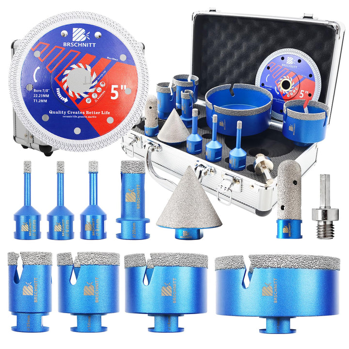 Diamant Fliesenbohrer Set 6-110mm - M14 Diamantbohrer Lochsäge für Fliesen Porzellan Keramik Marmor