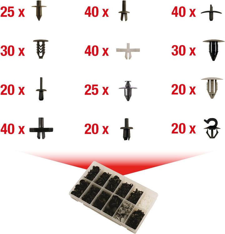 KS Tools 420.0700 Befestigungs-Clip-Satz für Volvo, 350-tlg.