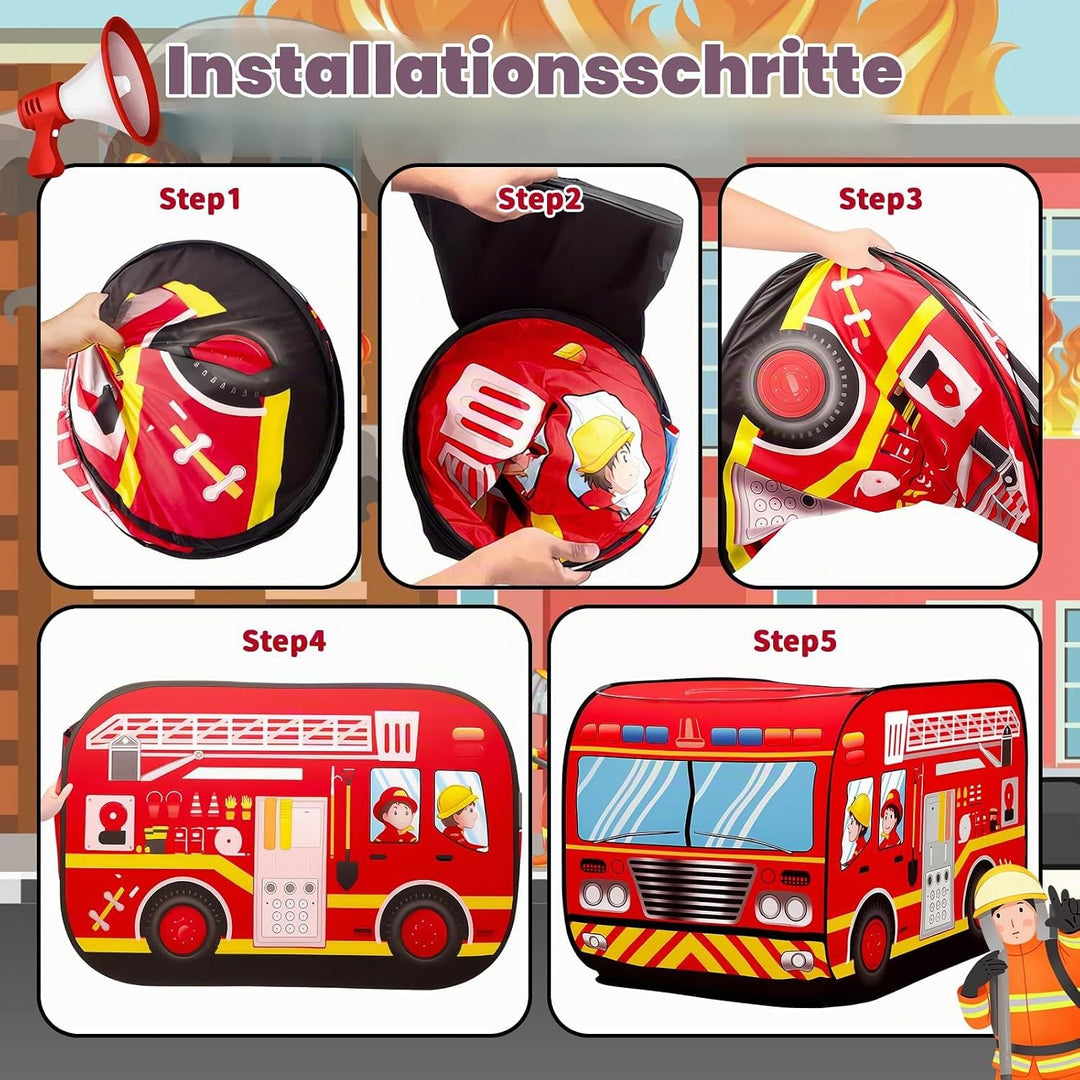 deAO Faltbares Spielzelt - Kinderspielhaus Indoor Outdoor Spielspielzeug (Rot)