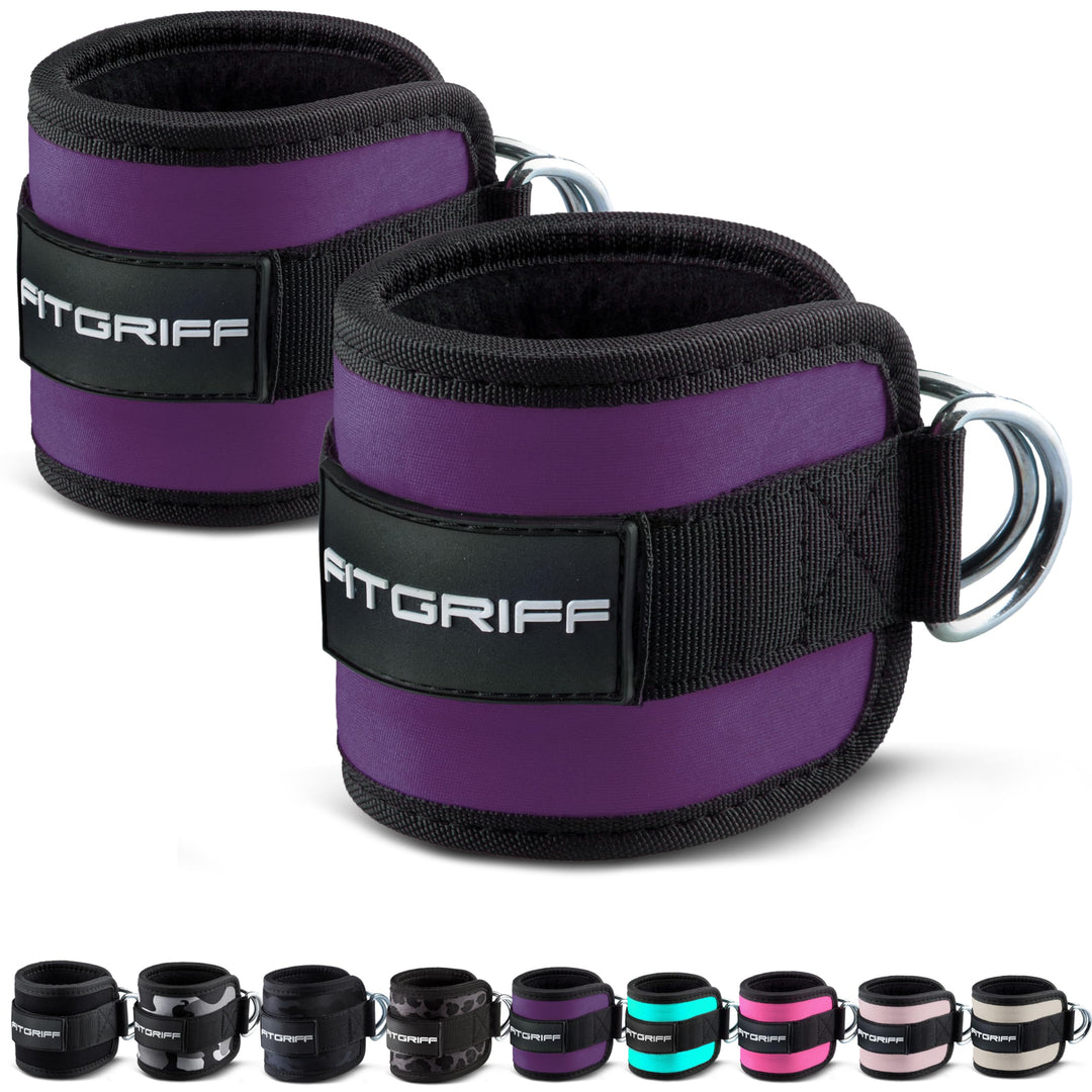 Fitgriff® Fussschlaufen V1 (gepolstert) - für Fitness Training am Kabelzug - (2 Stück) Ankle Straps