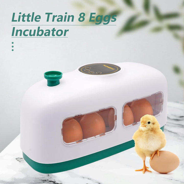 8 Eier Inkubator Hühner Brutmaschine für Geflügeleier, Kleiner Eierbrutschrank in Zugform mit Led-ei