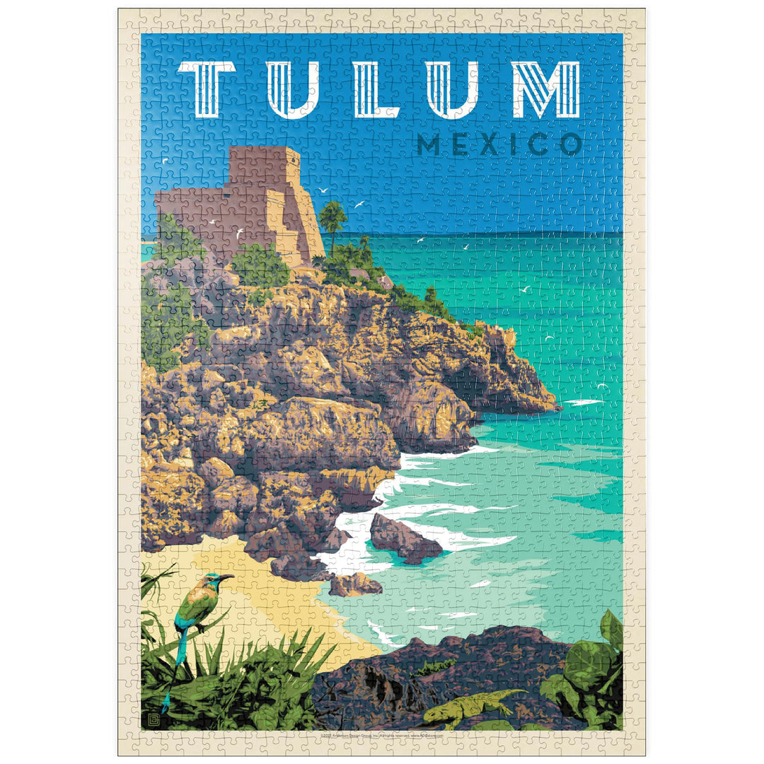Mexiko: Tulum, Vintage Poster - Premium 1000 Teile Puzzle - MyPuzzle Sonderkollektion von Anderson D