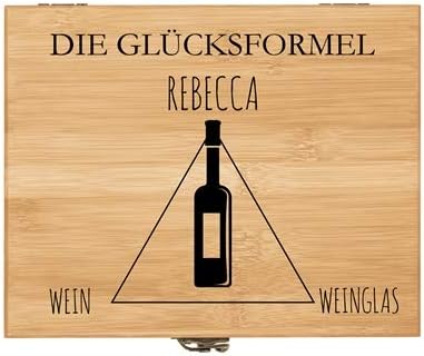 Maverton Weinöffner-Set personalisiert Weinset Sommelier Set - Geschenkbox Holzbox + 8er Weinzubehör