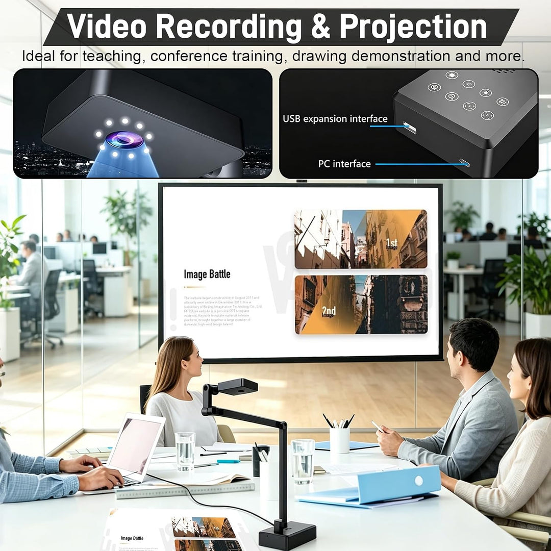 16MP 4K Dokumentenkamera, Visualizer mit USB Erweiterungsanschluss Autofokus Visualizer A4 Scan Form