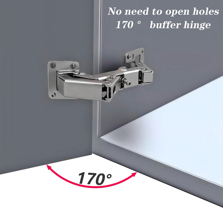 Qrity 2 Stück Scharniere 170° Möbelscharnier Soft Close Türscharniere Hydraulische Sanftes Schliesse