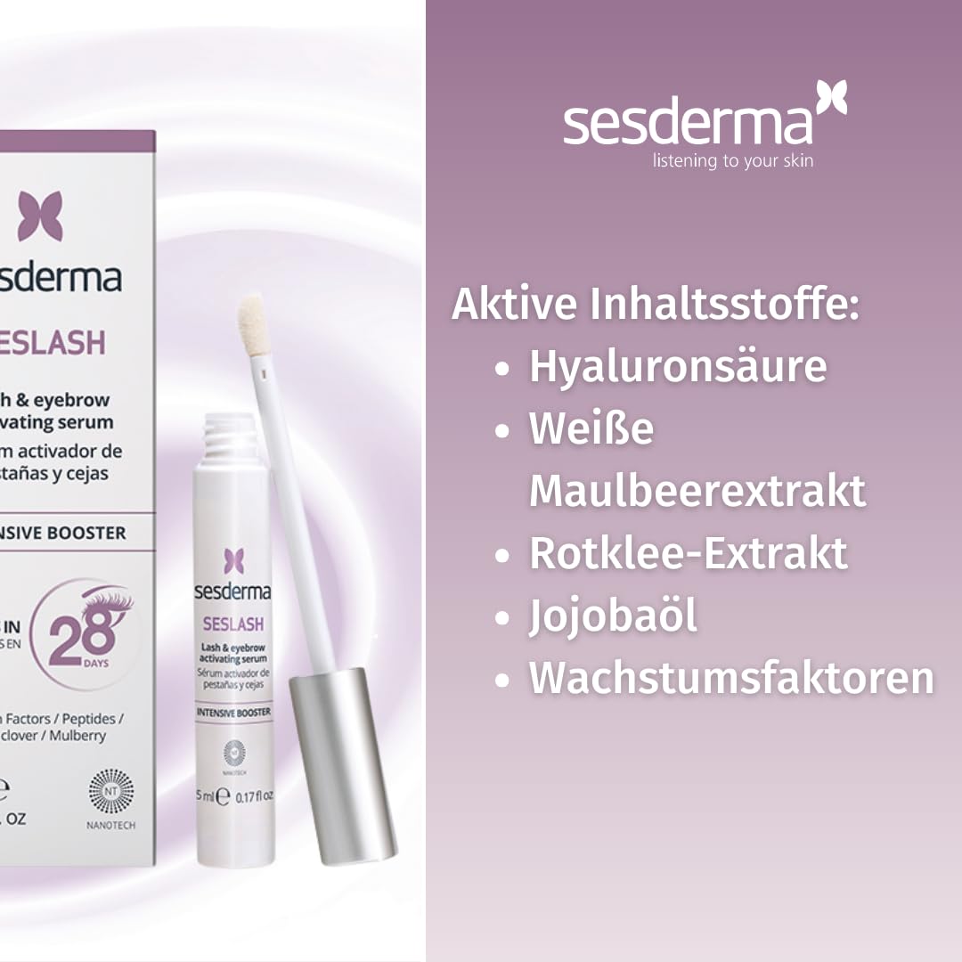 Sesderma | Seslash | Aktivierendes Serum für Wimpern und Augenbrauen 5ml | Dickere und Längere Wimpe