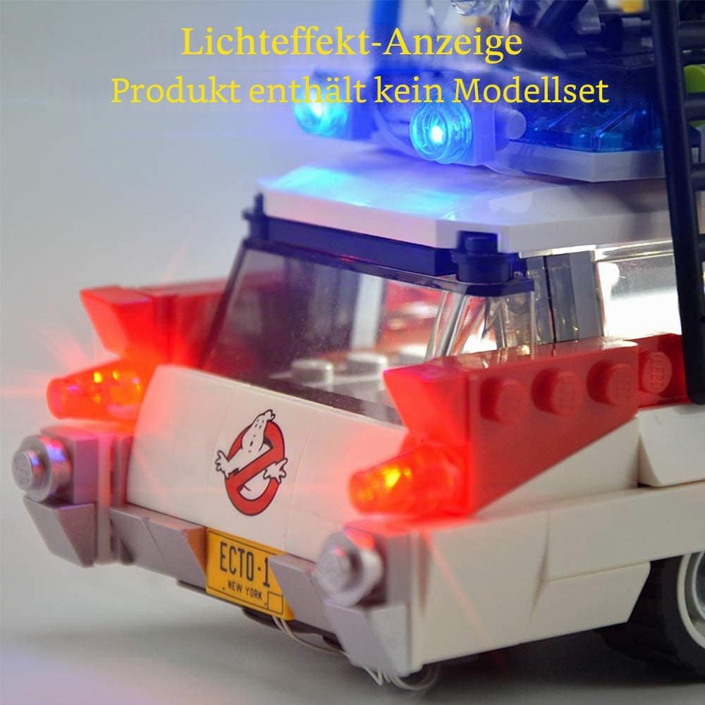GEAMENT Blöcke Licht-Set für Ghostbusters ecto 1 - USB Beleuchtungsset Kompatibel mit Lego 21108 Aut