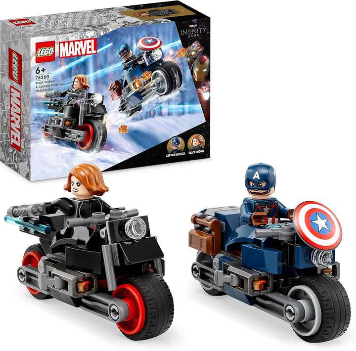 LEGO 76260 Marvel Captain America & Black Widow Motorräder, Avengers: Age of Ultron Set, Motorrad Sp