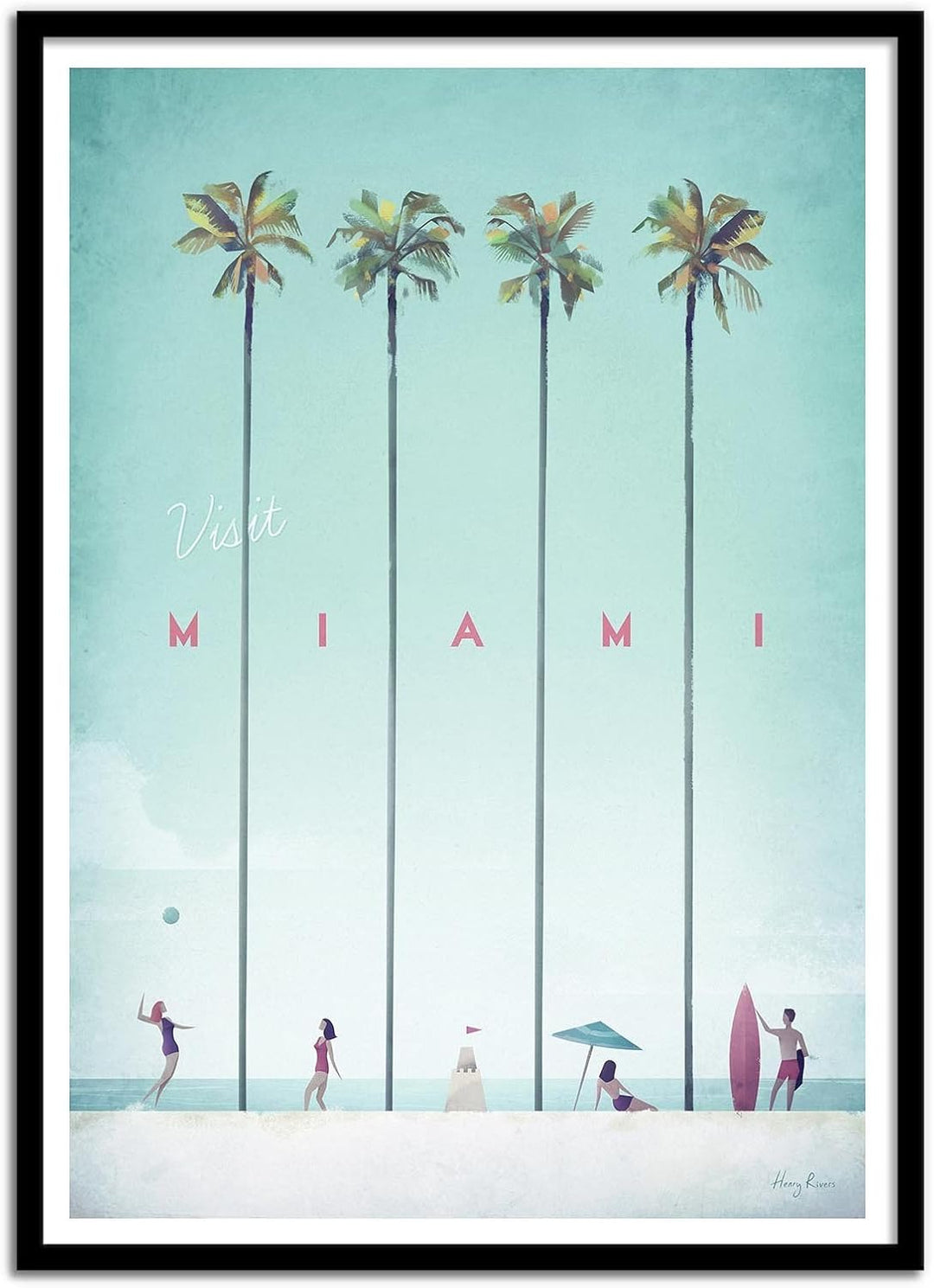 Art-Poster - Visit Miami - Henry Rivers - 50 x 70 cm