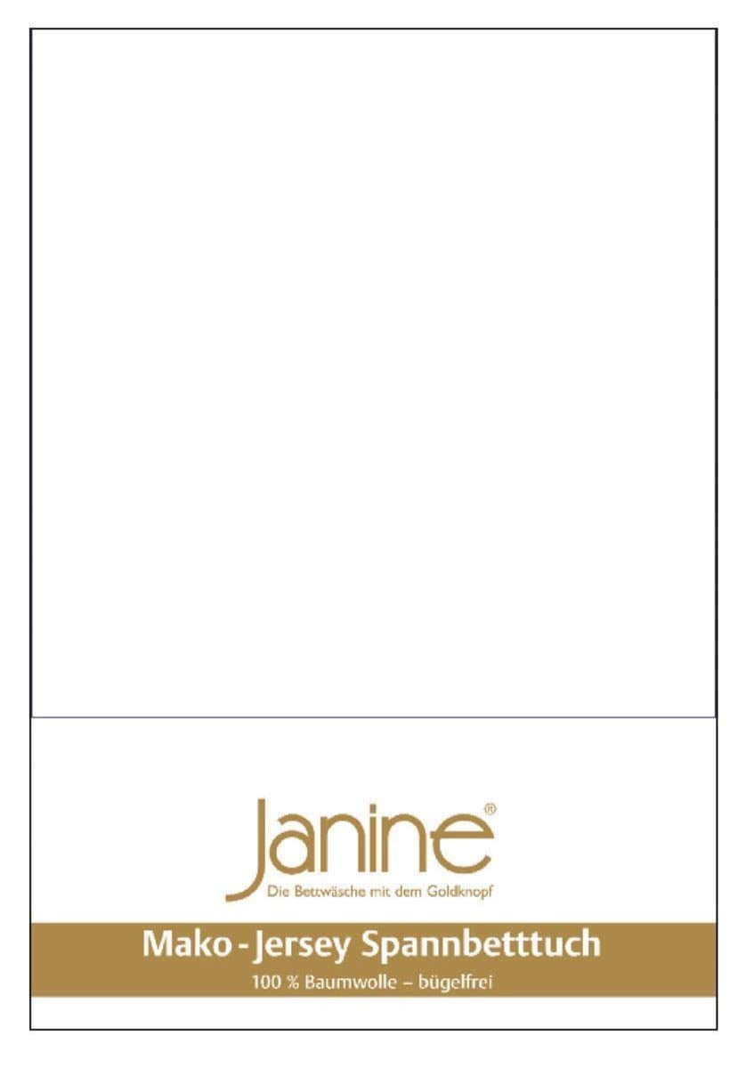 Janine Spannbetttuch 5007 Mako Jersey 140/200 bis 160/200 cm weiss Fb. 10 140/200 cm - 160/200 cm We