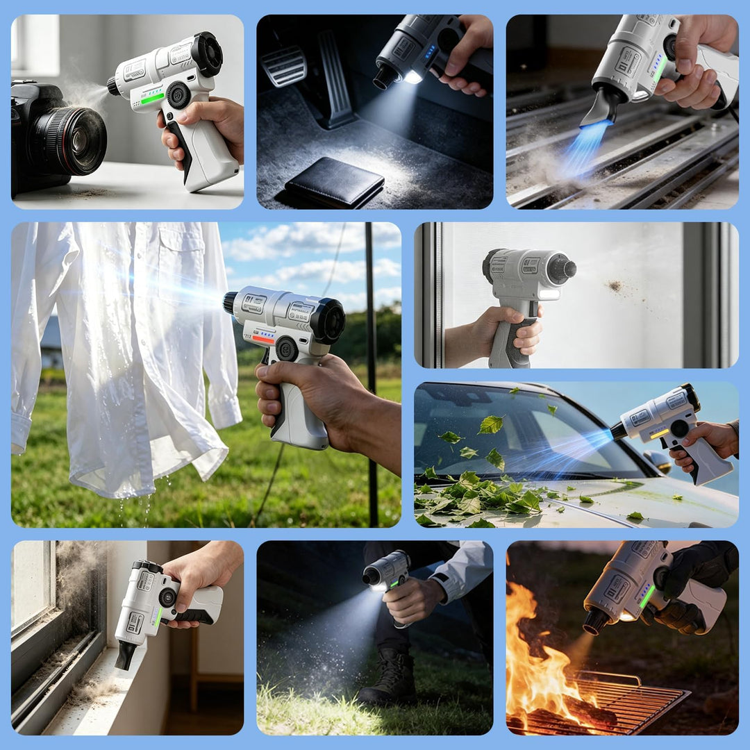 yAyusi Wiederaufladbarer Elektrischer Staubabsauger,130000U/min Hochleistungs Elektro Luftstaubabsau