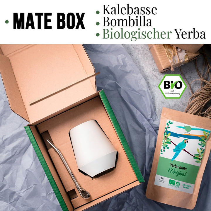 Origeens Mate Tee Set mit Mate Becher, Bombilla, und Bio Yerba Mate Tee | Design Mate Tee Becher aus