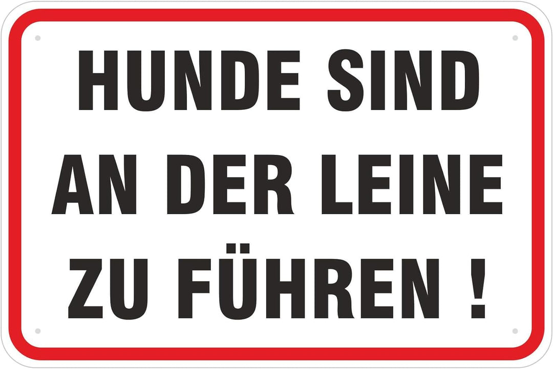 Schild Hunde sind an der Leine zu führen 400 x 600 mm aus Aluminium-Verbundmaterial 3mm stark Schild