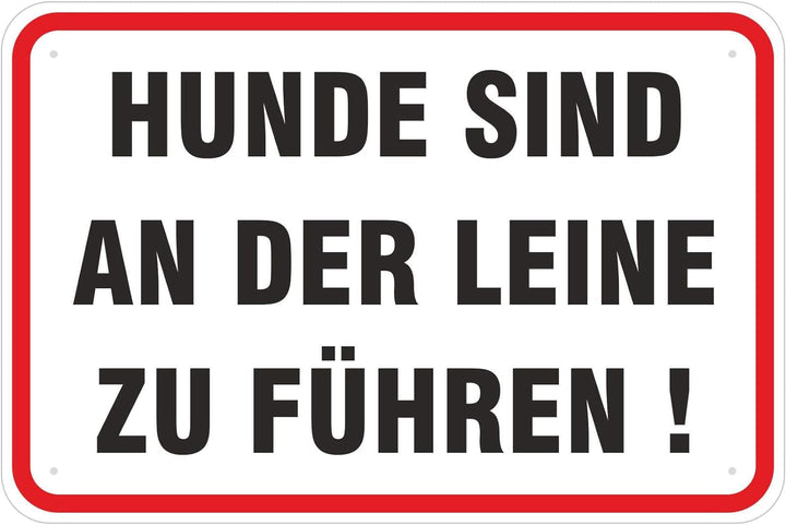 Schild Hunde sind an der Leine zu führen 400 x 600 mm aus Aluminium-Verbundmaterial 3mm stark Schild