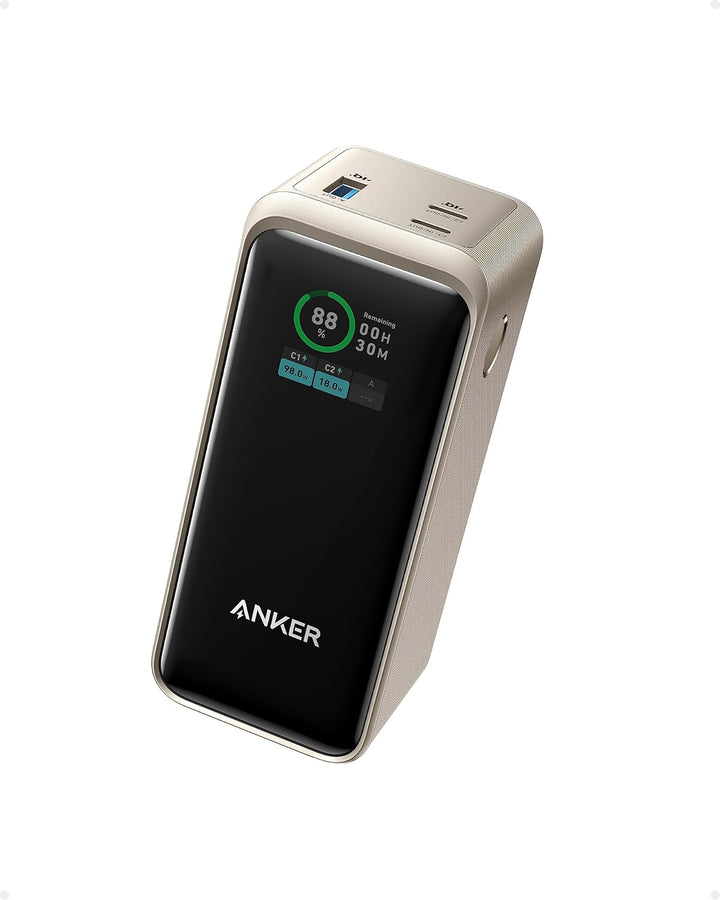 Anker Prime Powerbank, 20.000mAh externer Akku mit 200W Leistung, Digitales Display, 2X USB-C und 1x