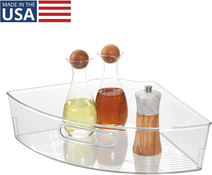 iDesign 62630EU Lazy Susan Schrank-Behälter 1/4, Durchsichtig, Farblos, Farblos
