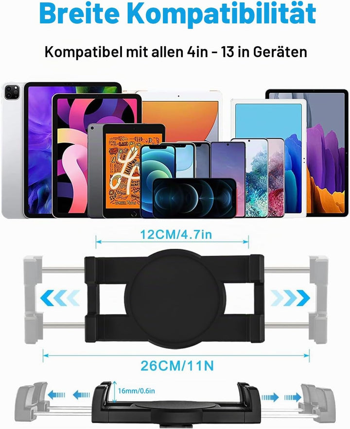Metall langem Arm Tablet Halter, woleyi Verstellbare Tablet Ständer für Bett Schreibtisch Küche, Fle