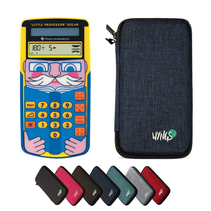 TI-Little Professor inkl. WYNGS Schutztasche Blau - Interaktiver Rechentrainer - Basic Set, Blau