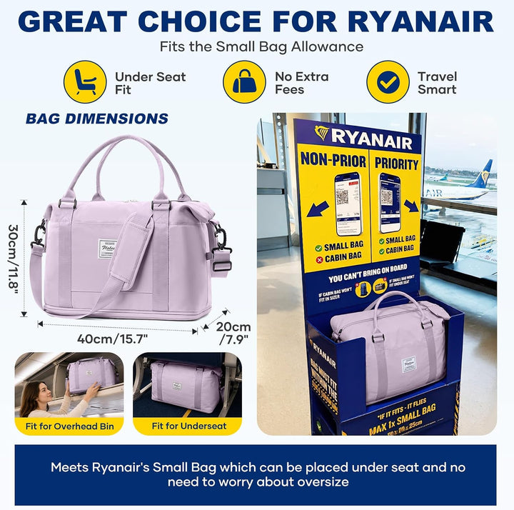 Reisetasche Damen 40x30x20 Ryanair Handgepäck Tasche Sporttasche Weekender Bag Schwimmtasche Wasserd