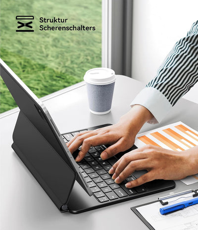 Earto iPad Pro 12,9 Tastatur 2022, Magnetische Freischwebende Tastatur Hülle mit Touchpad, 7-Farbige