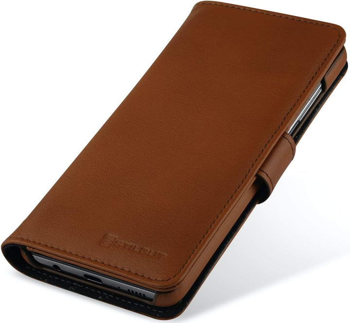STILGUT Talis kompatibel mit Samsung Galaxy A51 Hülle mit Kartenfach aus Leder, Wallet Case, Lederhü