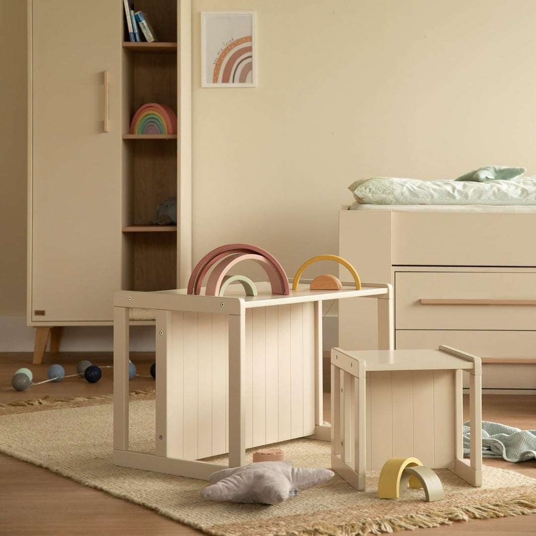 roba Sitzhocker für Kinder im Landhausstil - Wendehocker & Stuhl mit 3 Sitzhöhen - Multifunktionaler