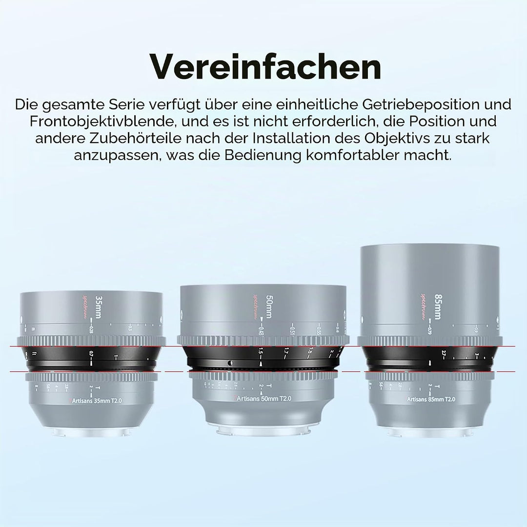 7artisans 85 mm T2.0 grosse Blende, Vollformat-Objektiv, L-Mount, manueller Fokus, geringe Verzerrun
