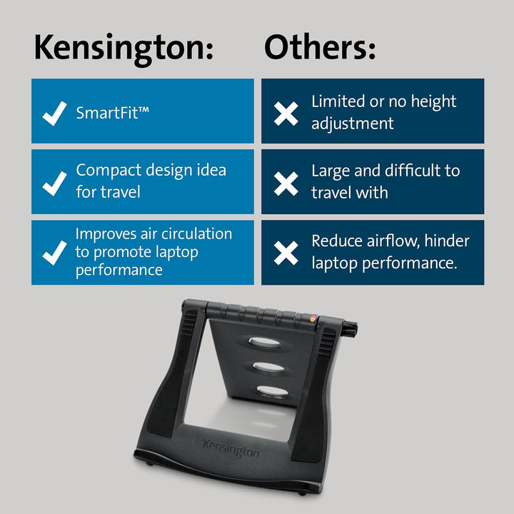 Kensington Easy Riser tragbarer ergonomischer Laptopständer, Für 12 Zoll - 17 Zoll Geräte, Höhenvers