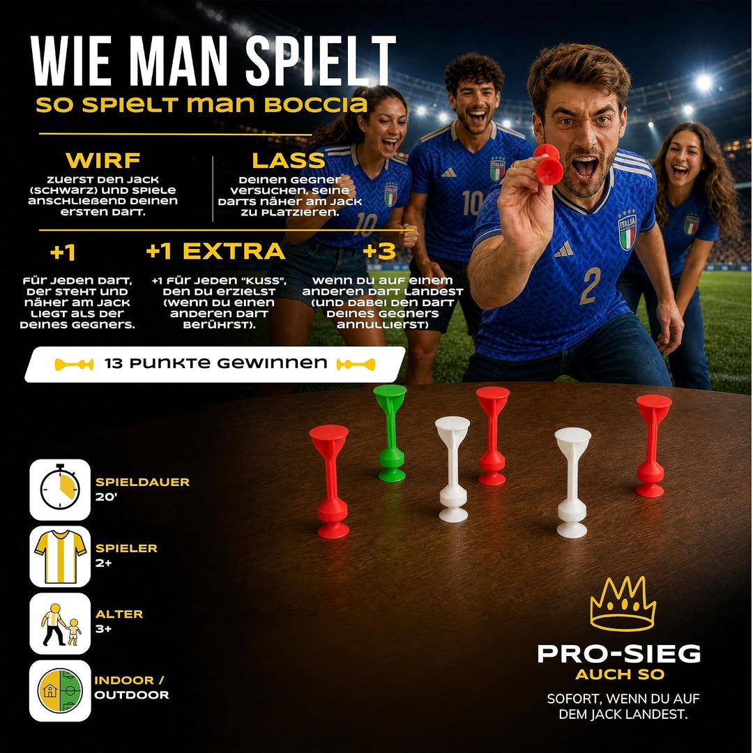 TOSSIT Spiel Saugnapf Darts, Indoor Outdoor Drinnen Draussen, Boccia, Petanque, Wurfspiel, Nachhalti