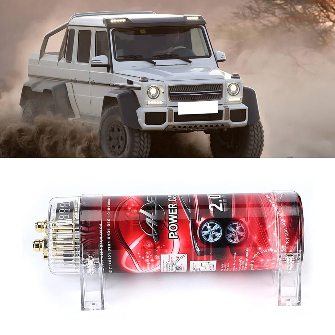 Sharainn Farad Kondensator, 2.0 Farad Leistungs Kondensator LED Rot Auto Audio Kondensator 10-16VDC
