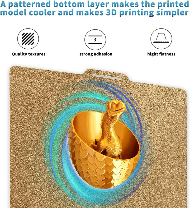 Double-Sided PET+PEI Printing Plate for Bambulab 257 x 257 mm, Carbon Fibre PET Textured PEI Plate 3