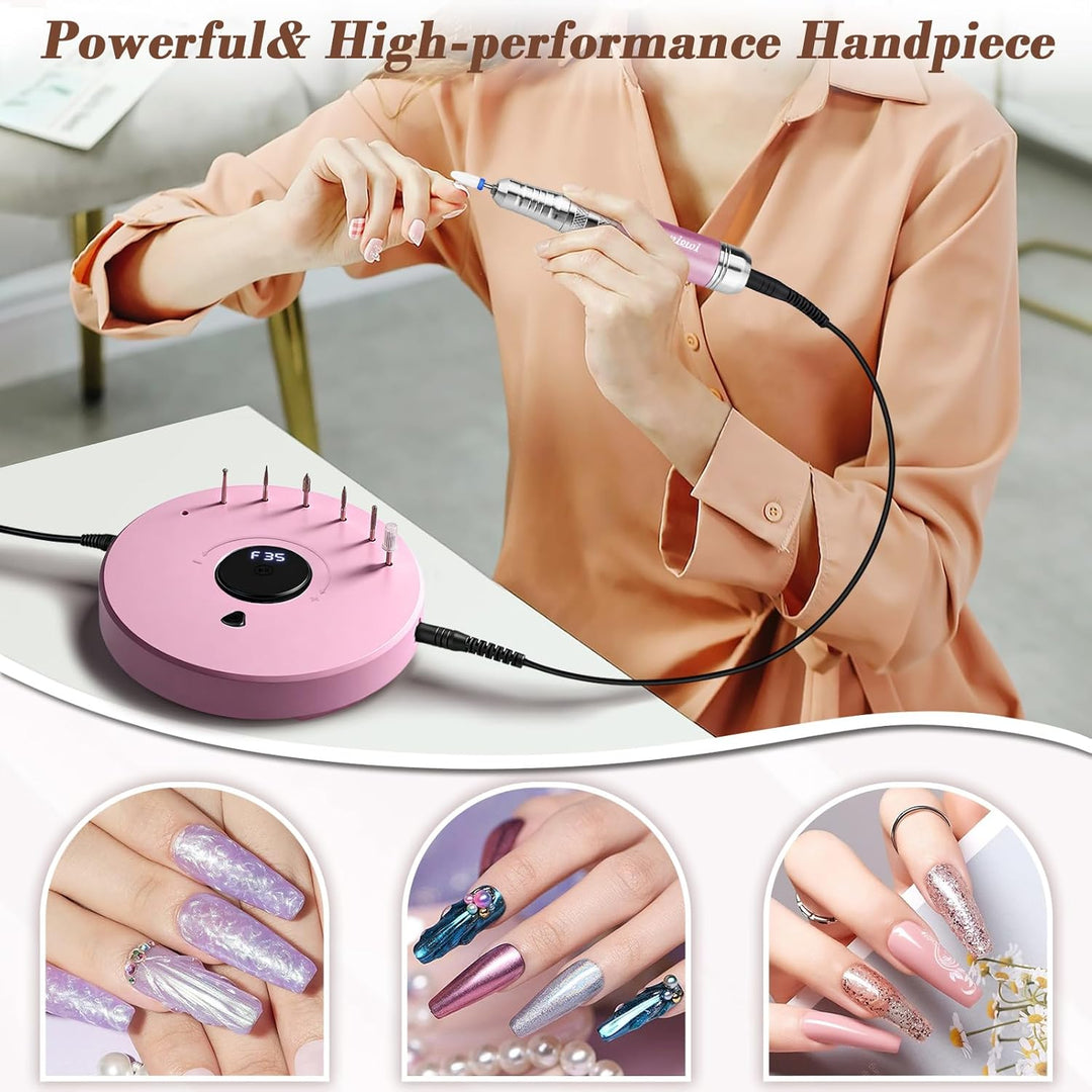 Nagelfräser für Gelnägel 35000 U/Min, Acrylnägel, Maniküre Pediküre set, Nagelfräser Professionelle