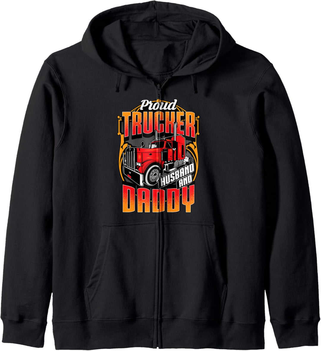 Proud Trucker Ehemann Daddy Grafik für LKW-Fahrer Geschenk Kapuzenjacke