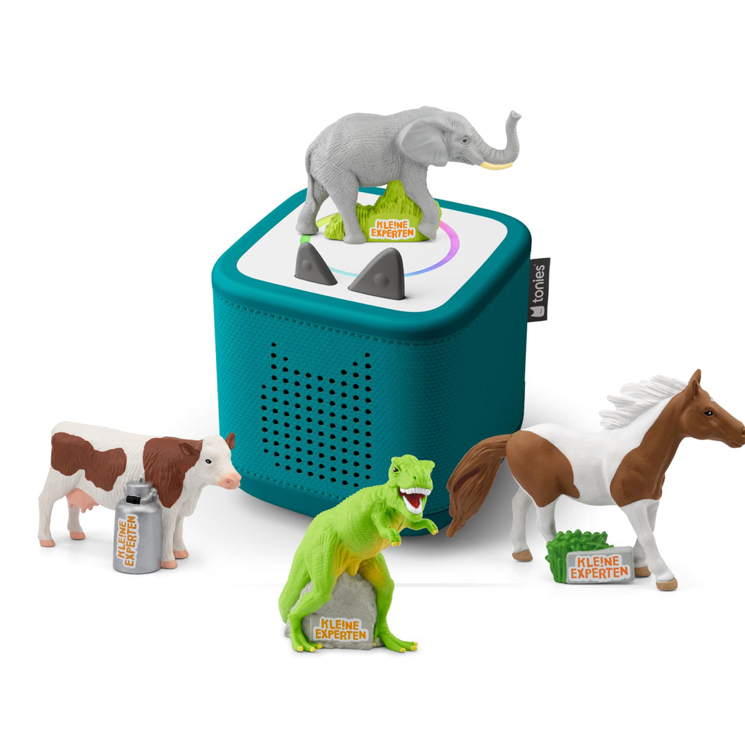 tonies Toniebox 2 Bundle Incl. 4 Tonie: Kleine Experten, Alles über Dinos, Pferde, Kühe und Elefante