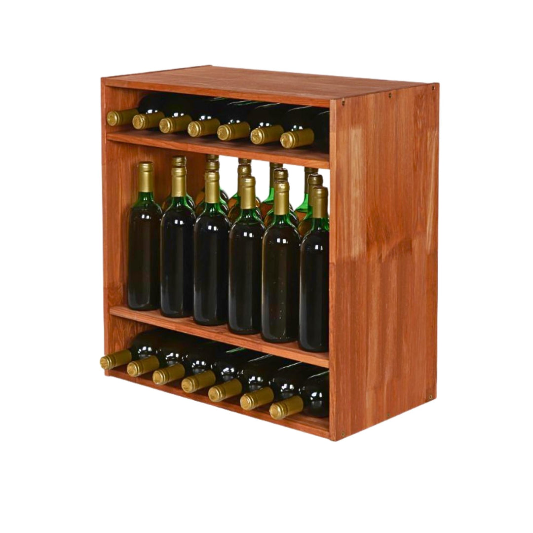 PROREGAL Modulares Weinregal VINCELLAR MOD | HxBxT 60x60x30cm | Standflaschen Modul für 32 Flaschen