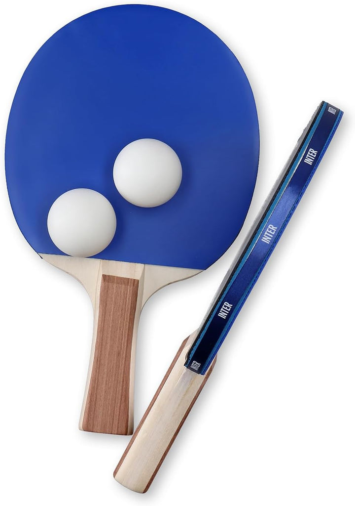 Inter - Tischtennisschläger mit Logo und Set mit Zwei Bällen Kinder und Erwachsene Interisten - Offi