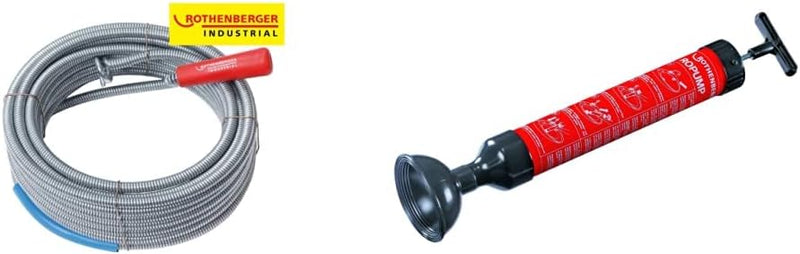 ROTHENBERGER Industrial Abflussreiniger Spirale mit Rückholbohrer 10,0 m & Saug - Druckreiniger RoPu