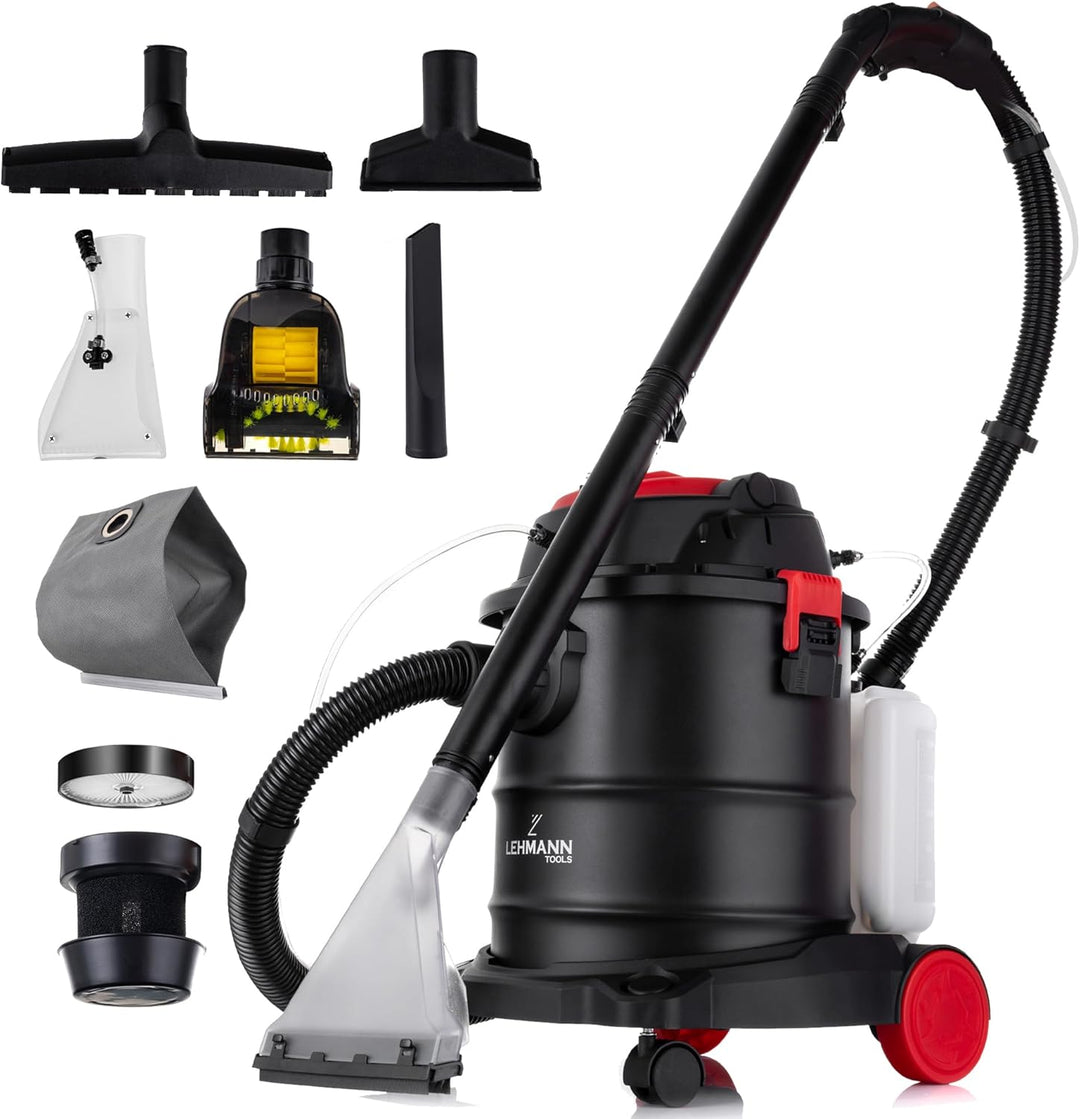 LEHMANN LHOVW-1620 Waschsauger Ultrawash 4 in 1 | Staubsauger für Teppiche und Polstermöbel | Beutel
