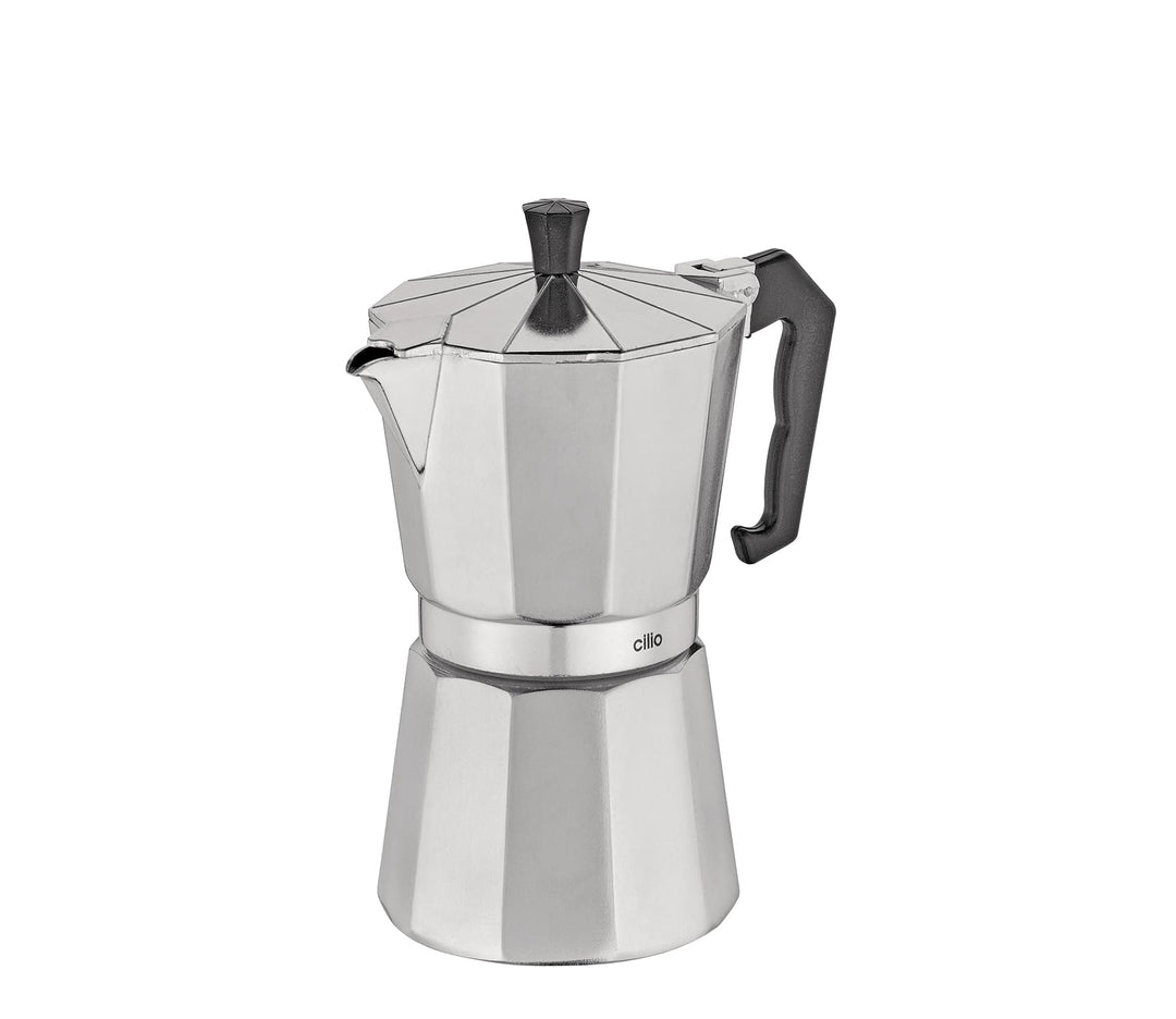 cilio Espressokocher Classico für 6 Tassen | Induktion geeignet| Höhe: 20 cm Ø 8,5 cm | Aluminium-Ge