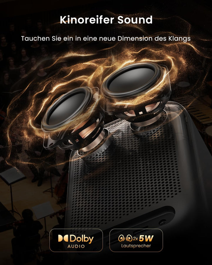 WEMAX Smart Beamer mit Google TV & Netflix Lizenziert, 500 ISO Lumen, 1080P (4K), 8-Punkt Auto-Keyst