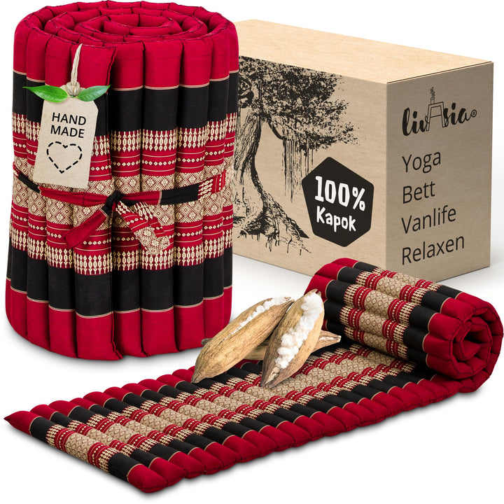 livasia Rollmatte Rollmatratze S schmal - 200x50x4,5cm - Gästebett Gästematratze 1 Person mit Muster