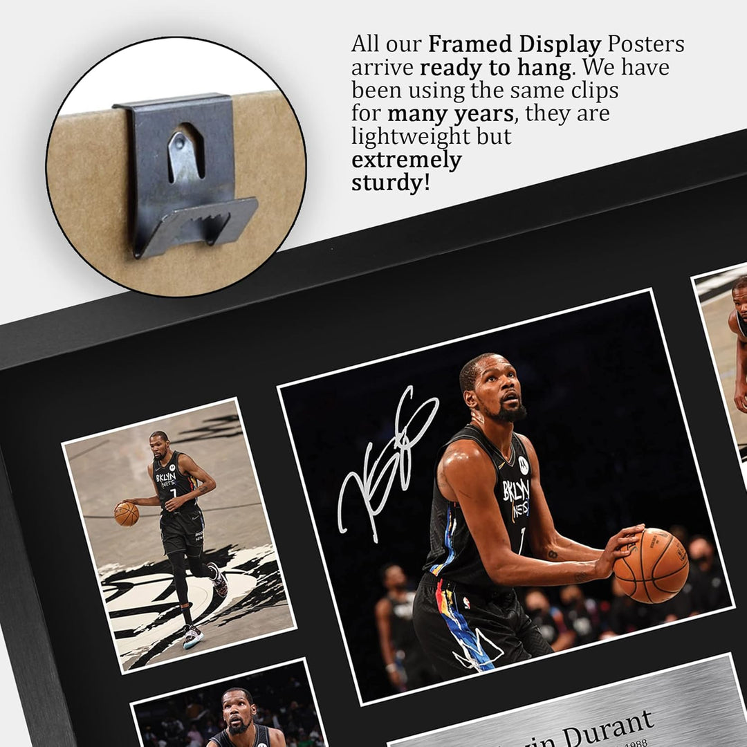 HWC Trading FR A3 Kevin Durant Brooklyn Nets Geschenke Gedruckt, Signiert Autogramm-Präsentation-Dis