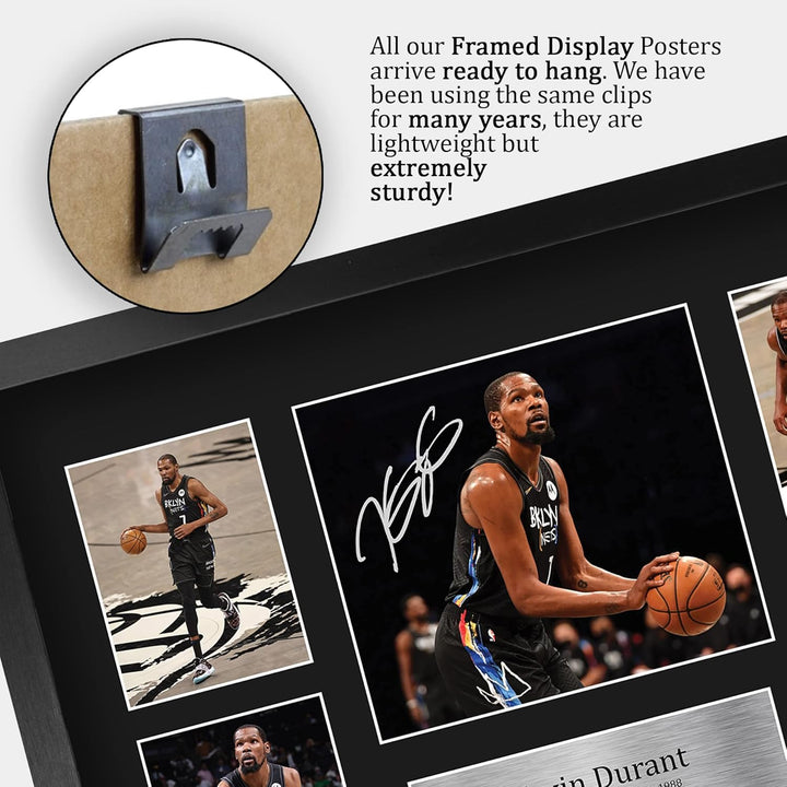 HWC Trading FR A3 Kevin Durant Brooklyn Nets Geschenke Gedruckt, Signiert Autogramm-Präsentation-Dis