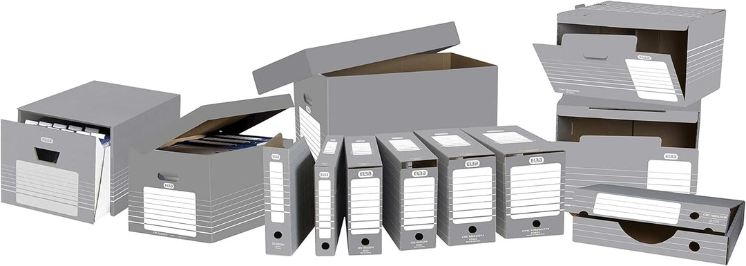 ELBA Archivbox Tric, 50 Stück, 9,5 cm, grau Archivbox 9,5 cm, Archivbox 9,5 cm
