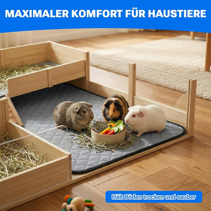 3 Stück Wasserdichte Pipipads für Meerschweinchen, Super Saugfähig &amp; rutschfest, Ideales Meerschwein
