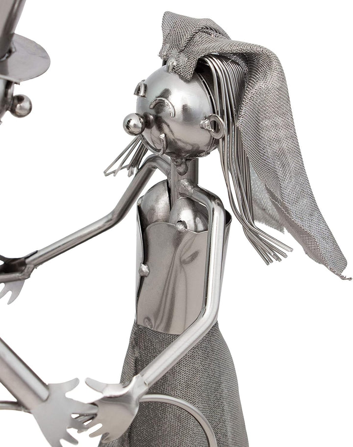 BRUBAKER Weinflaschenhalter Hochzeitspaar Brautpaar Deko-Objekt Metall mit Grusskarte für Hochzeitsg
